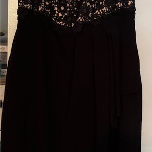 City Chic Black Floral Lace A-Line Skirt